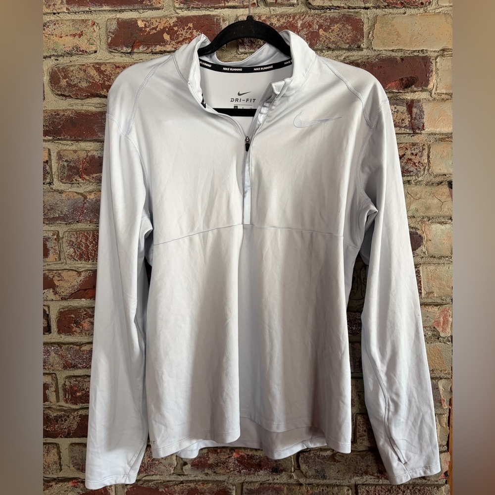 NOT FOR SALE
Nike Running Dri-Fit 1/4 Zip Pullover White Long Sleeve Top Men’s
